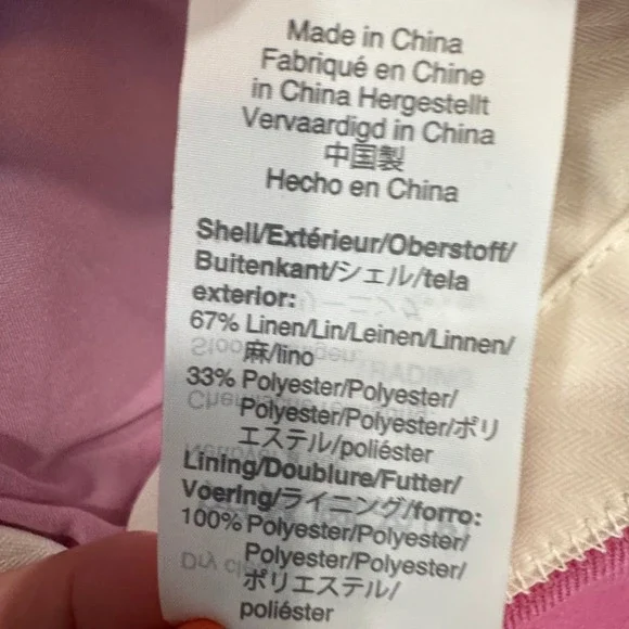 J. Crew Womens Size 0 Pink Linen‎ Blend High Rise Straight Leg Pants Trousers - Picture 8 of 10